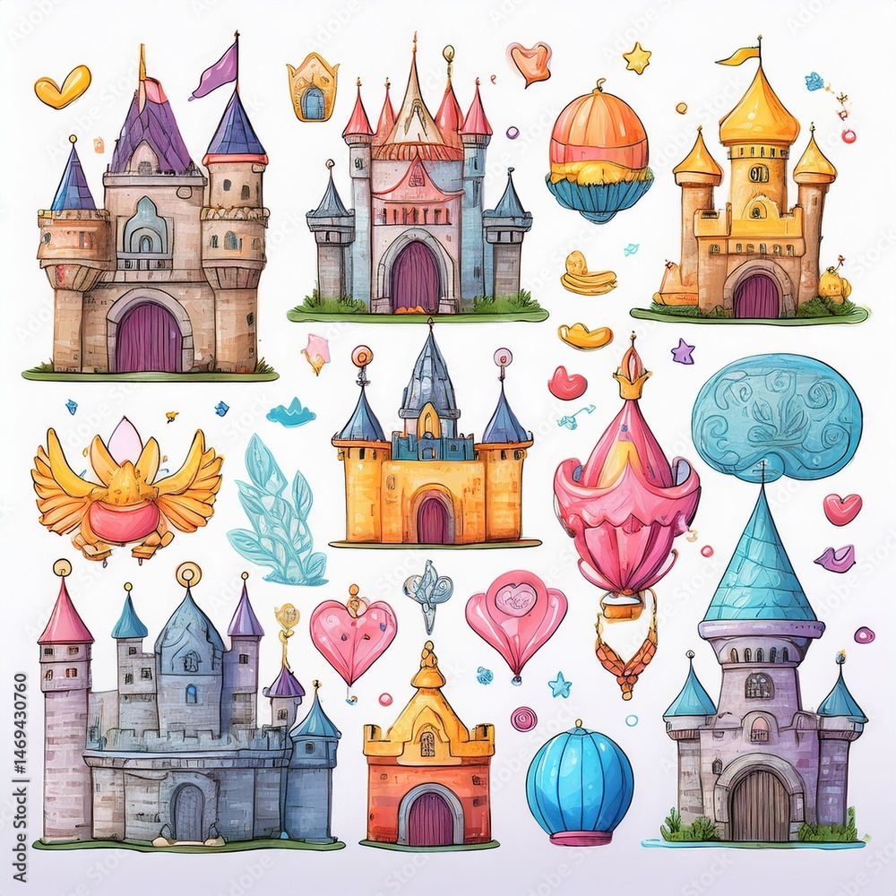 vector illustration of castle