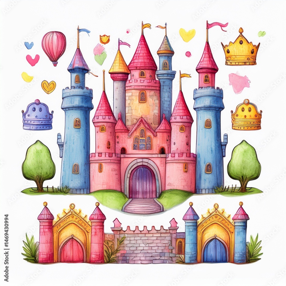 vector illustration of castle