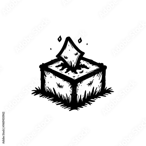 Mystical ancient box releasing a shining object, hinting at mysterious secrets