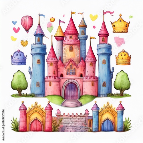 Obraz na płótnie vector illustration of castle w salonie
