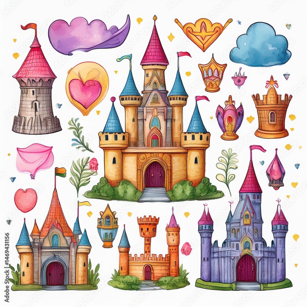 vector illustration of castle