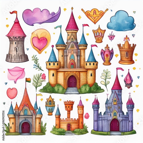 vector illustration of castle