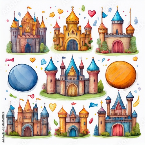 vector illustration of castle