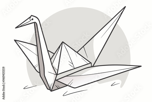 19 origami,paper crane,folded paper sculpture,paper art,minimalist,geometric,abstract