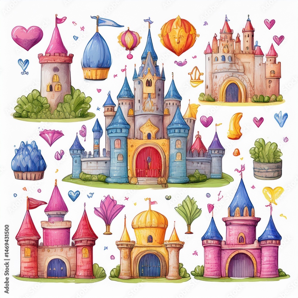vector illustration of castle