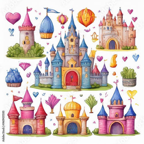 Obraz na płótnie vector illustration of castle w salonie