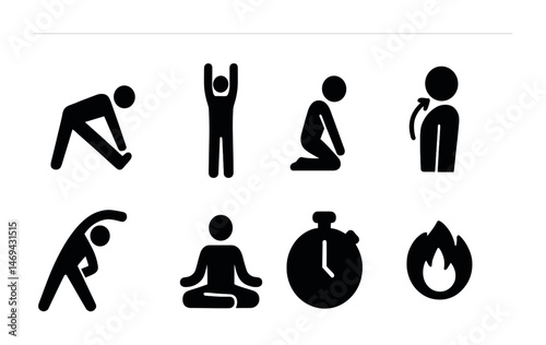 Fitness icons for exercise and wellness design projects