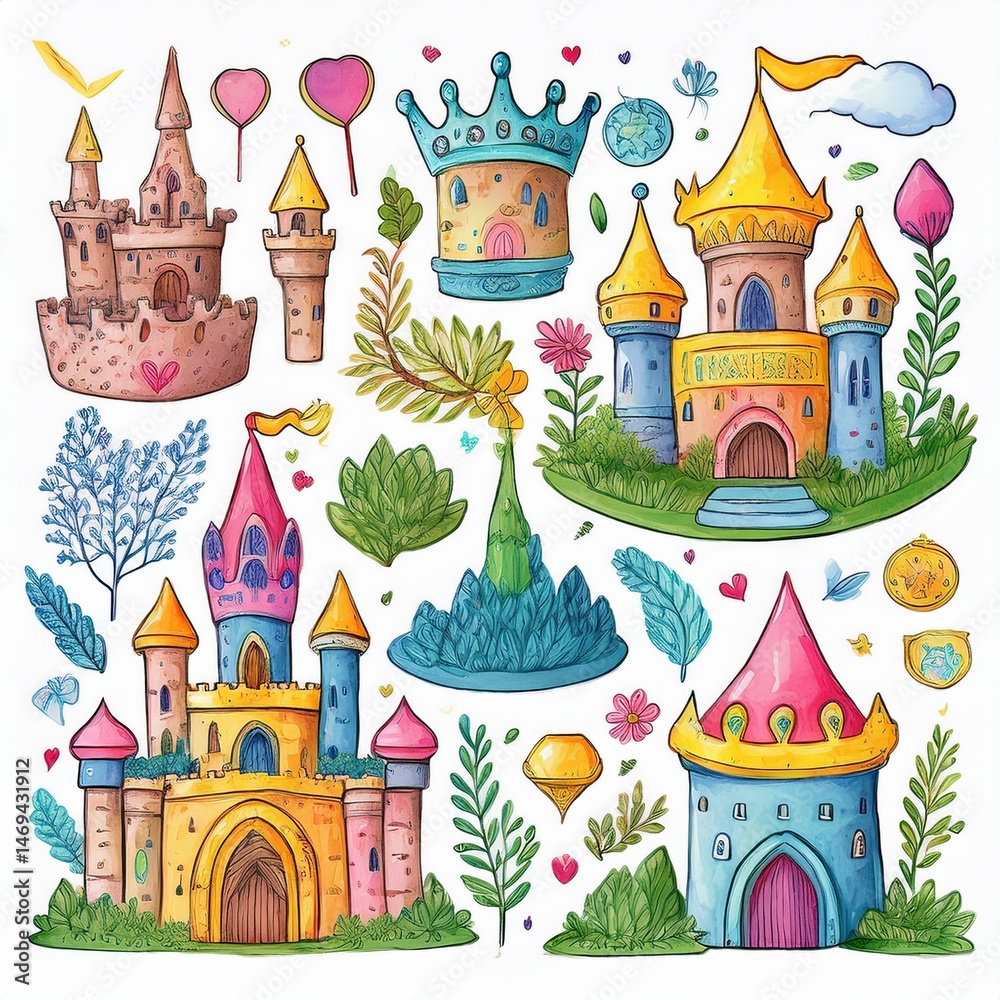 vector illustration of castle