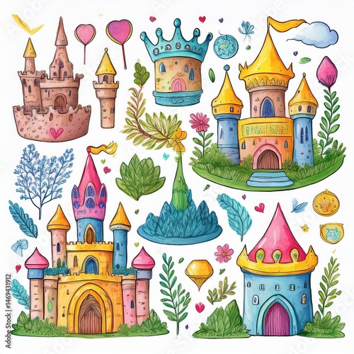 vector illustration of castle