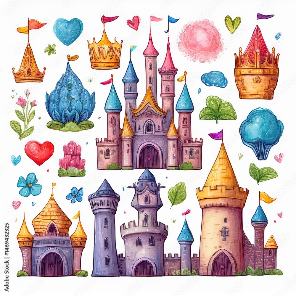 vector illustration of castle