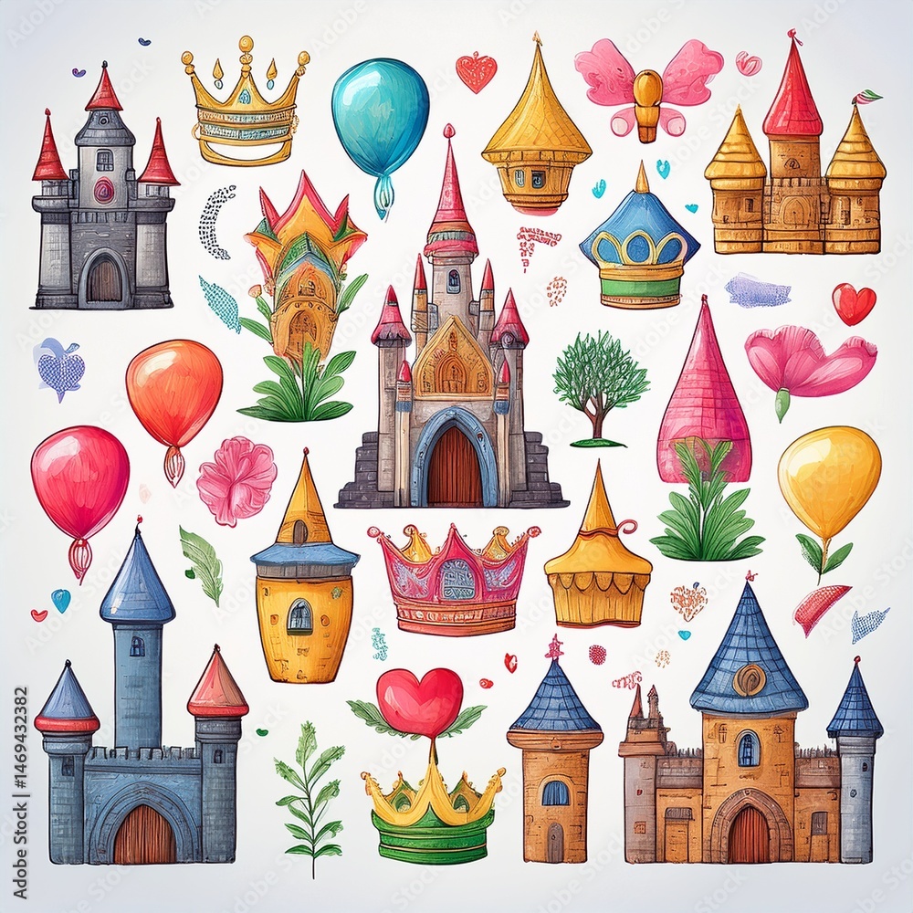 vector illustration of castle