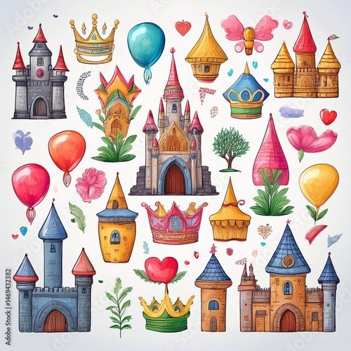 Obraz na płótnie vector illustration of castle w salonie