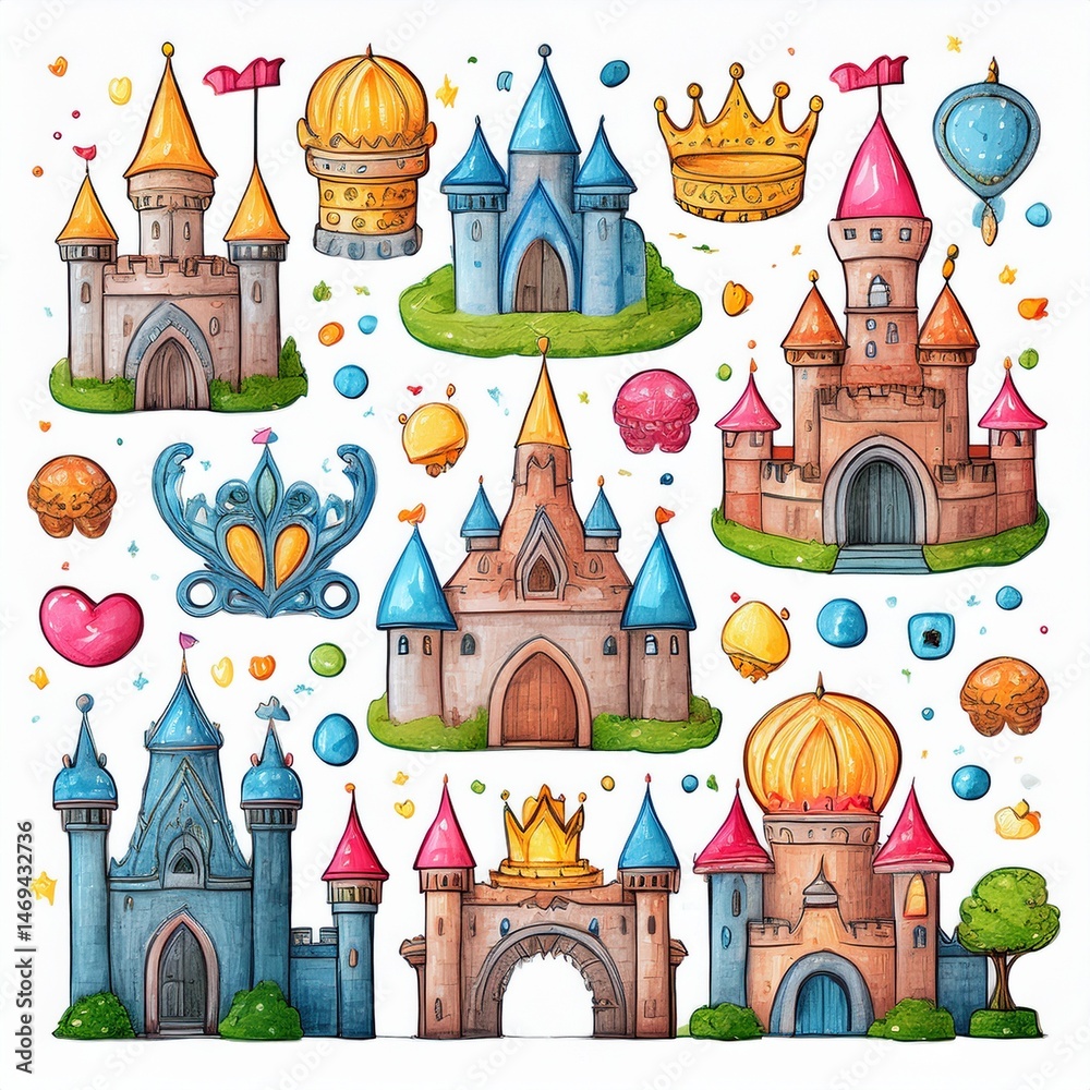 vector illustration of castle