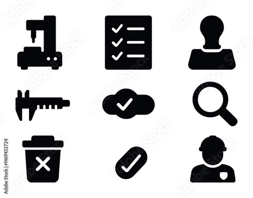 Industrial and user interface icons for design and development projects