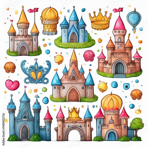 Obraz na płótnie vector illustration of castle w salonie