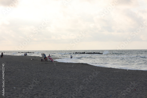 Fototapeta Naklejka Na Ścianę i Meble -  A wonderful view of the evening sunset in Karasu district, which is on the Black Sea coast of Sakarya province in Türkiye