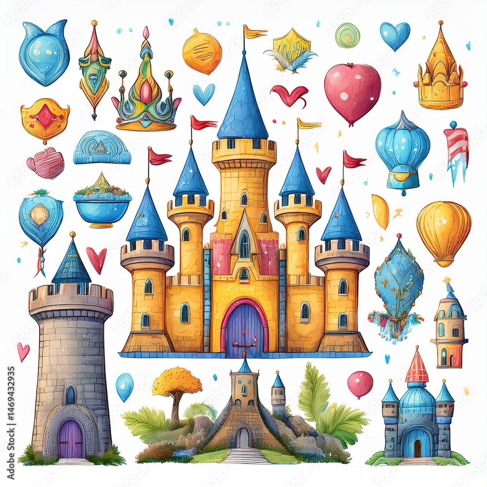 vector illustration of castle