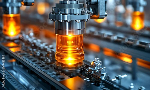 Quantum chip, part of quantum computer. How quantum technology may look-like. Technology and science concept image
