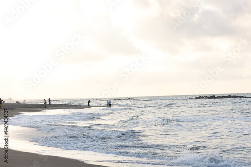 Fototapeta Naklejka Na Ścianę i Meble -  A wonderful view of the evening sunset in Karasu district, which is on the Black Sea coast of Sakarya province in Türkiye