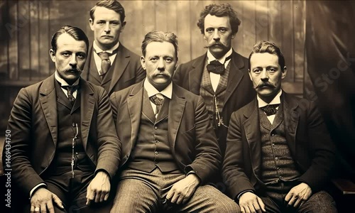 Portrait of business people of 1920th, history and documentary concept