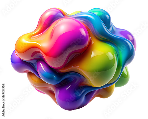 colorful 3d fluid blob shape