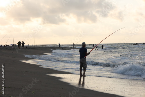 Fototapeta Naklejka Na Ścianę i Meble -  A wonderful view of the evening sunset in Karasu district, which is on the Black Sea coast of Sakarya province in Türkiye
