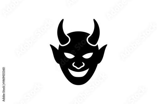 Devil face halloween vector graphic silhouette art