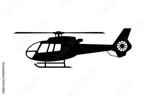 Helicopter silhouette aviation transportation icon