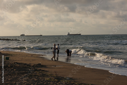 A wonderful view of the evening sunset in Karasu district, which is on the Black Sea coast of Sakarya province in Türkiye