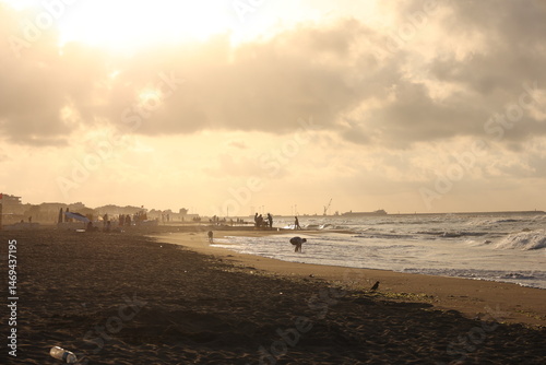 A wonderful view of the evening sunset in Karasu district, which is on the Black Sea coast of Sakarya province in Türkiye