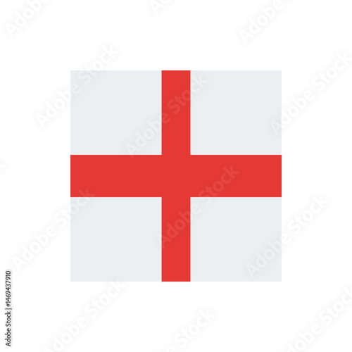 Illustration of the flag of england featuring a red cross on a white background in a simple design style