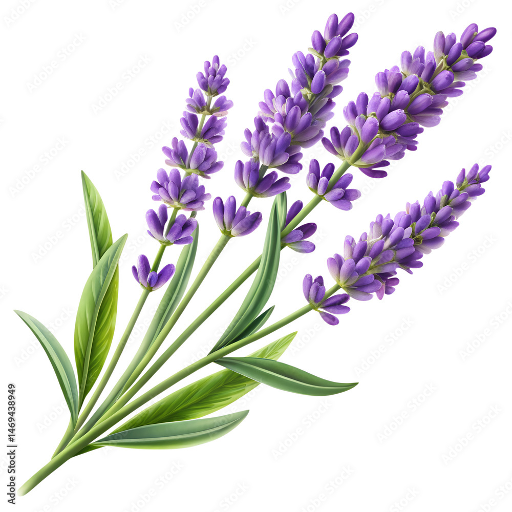 Naklejka premium realistic lavender sprig
