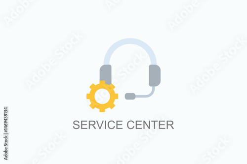 Service Center Icon Or Logo Isolated Vector Illustration