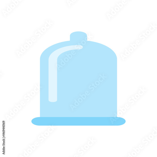 Illustration of a light blue condom with a rounded tip and a subtle light reflection on its side