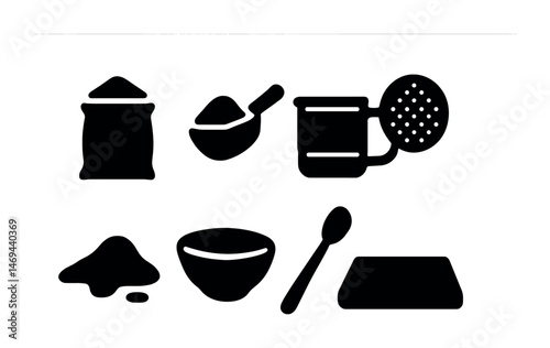 Essential baking tools and ingredients for cooking and preparation