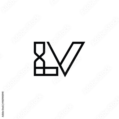 LV monogram logo design letter text name symbol monochrome logotype alphabet character simple logo