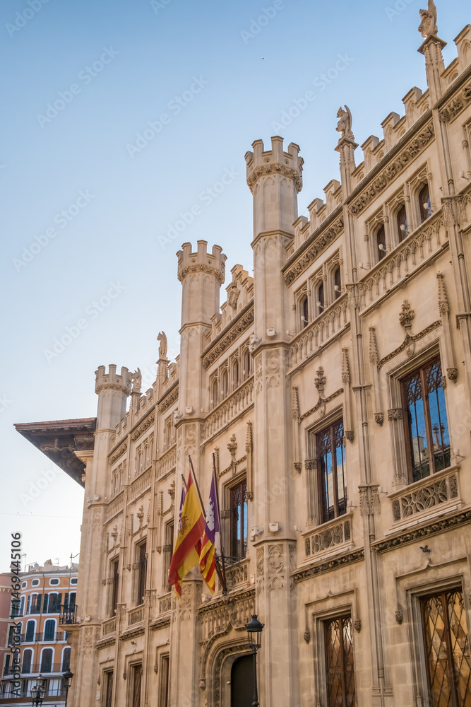 Historic building of Ajuntament or town hall of Palma de Mallorca, Spain