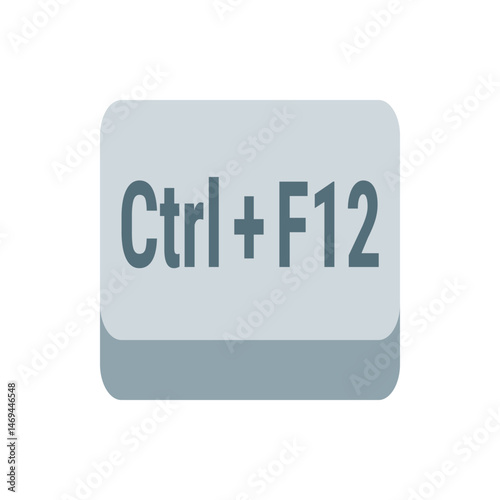 Illustration of a gray keyboard button with the text ctrl plus f twelve indicating a shortcut key use case