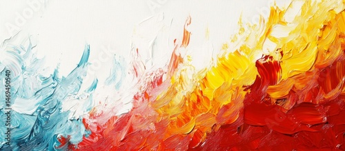 Abstract Expressionist Palette of Fire and Ice
