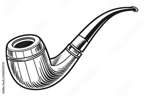 26 wooden smoking pipe, classic design, polished finish, tobacco pipe, accessory, smoking equipment, handcrafted, artisanal