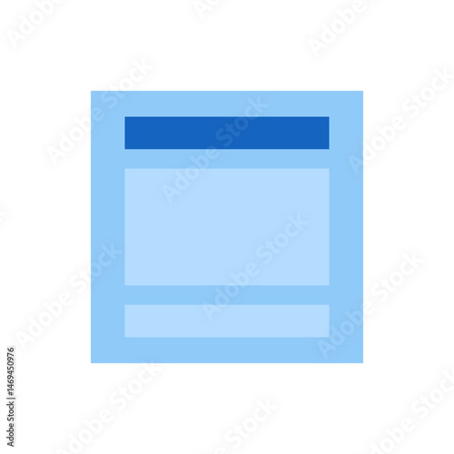 Abstract illustration featuring a light blue rectangular shape with darker blue accents and divisions