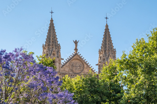Obraz na płótnie The Cathedral of Santa Maria of Palm, Palma de Mallorca, Mallorca, Balearic Islands, Spain. w salonie