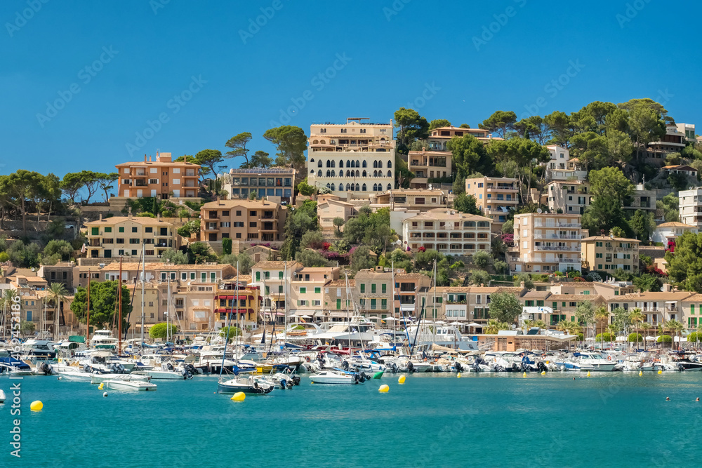 Beautiful Port de Soller resort town in Mallorca, Balearic Islands, Spain
