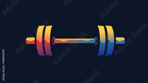 dumbbell on blue background