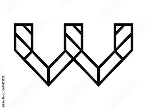 Modern minimal W Letter Logo Design 