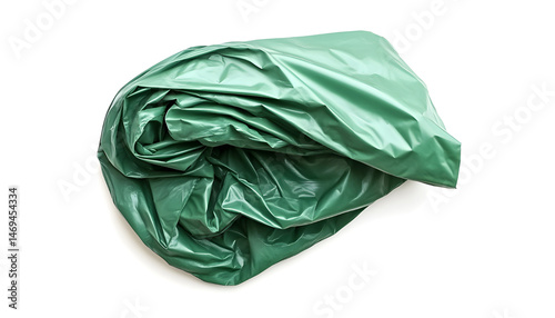 Obraz na płótnie Green plastic garbage bag isolated on white w salonie