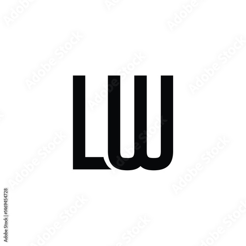 LW monogram logo design letter text name symbol monochrome logotype alphabet character simple logo