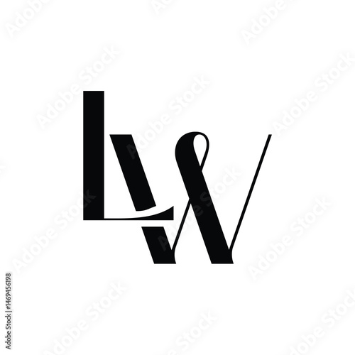 LW monogram logo design letter text name symbol monochrome logotype alphabet character simple logo