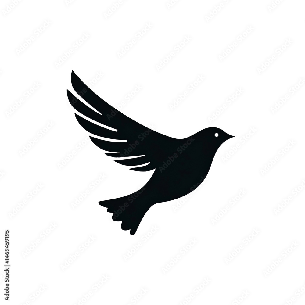 Obraz premium Simple Bird Icon Transparent Background