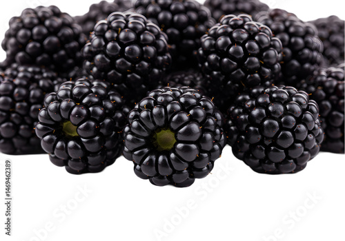 Juicy Blackberries HighResolution Food Photography isolated on white background